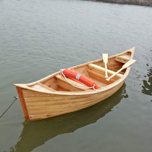 欧式新款实木水上装饰小木船景观花船舞台道具船公园手划船